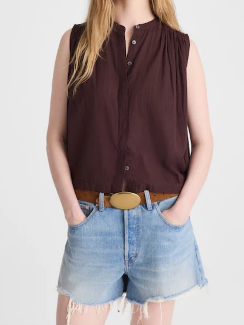 Madewell Brown Top Size L New New Small Pulling
